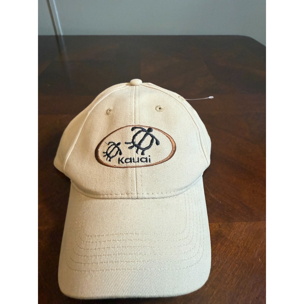 Kauai Hawaii Hat Turtle Embroidered Souvenir‎ Cap Hawaiian Headwear Snapback Tan
